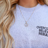 "Overcome. Believe. Rebuild." Sweater